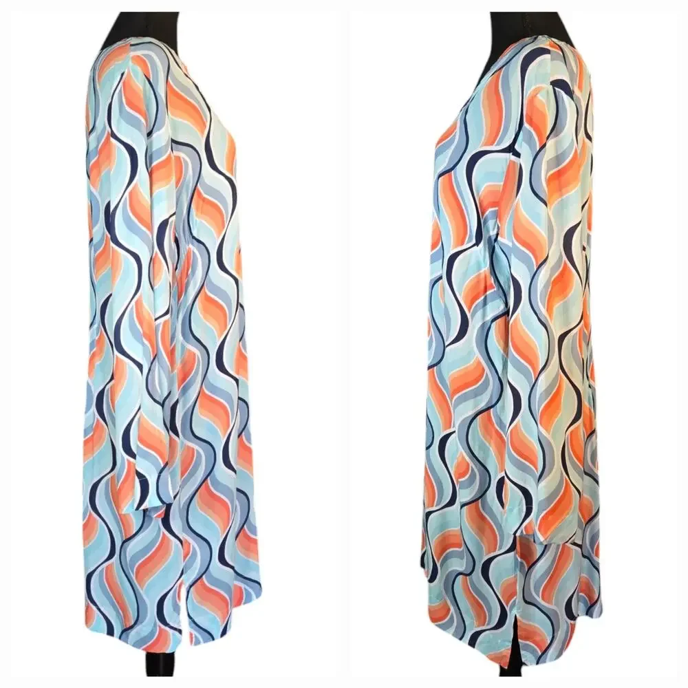 Helen Jon Print Tunic Style Dress with Side Slits Size Large - Picture 3 of 5